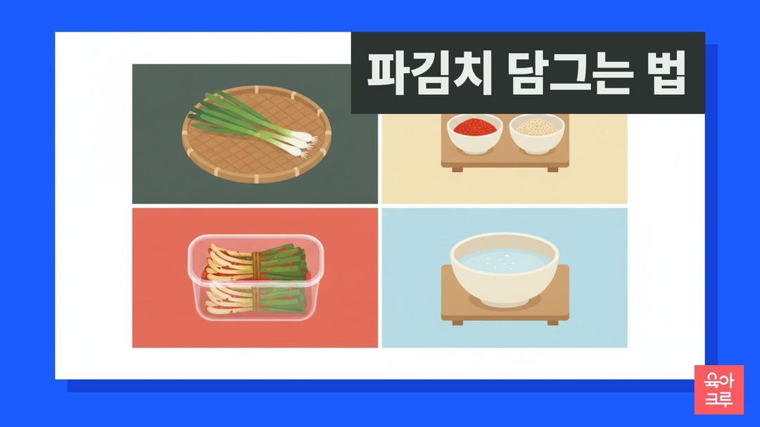 파김치 담그는 법, 쪽파 5% 소금물에 30분 절이기와 파김치 양념 비율