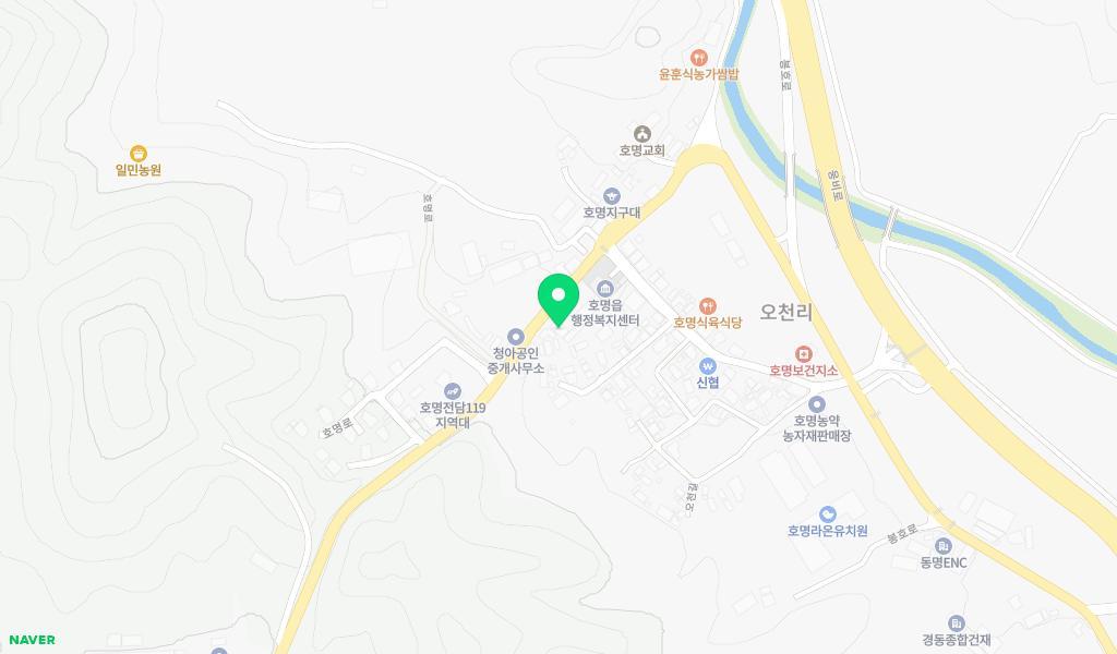 군립호명어린이집 위치 지도