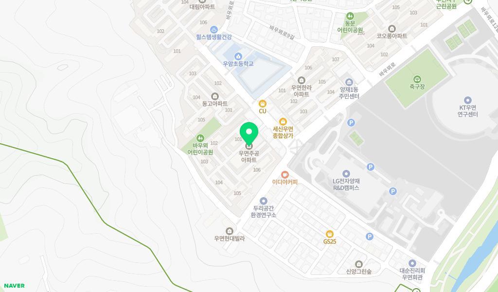 우면어린이집 위치 지도