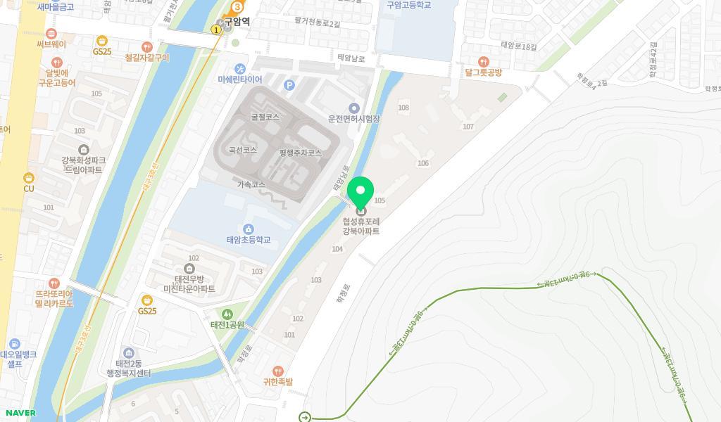 휴포레강북어린이집 위치 지도