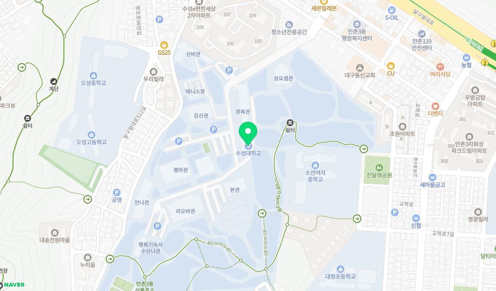 수성대학교부설 리오바어린이집 위치 지도