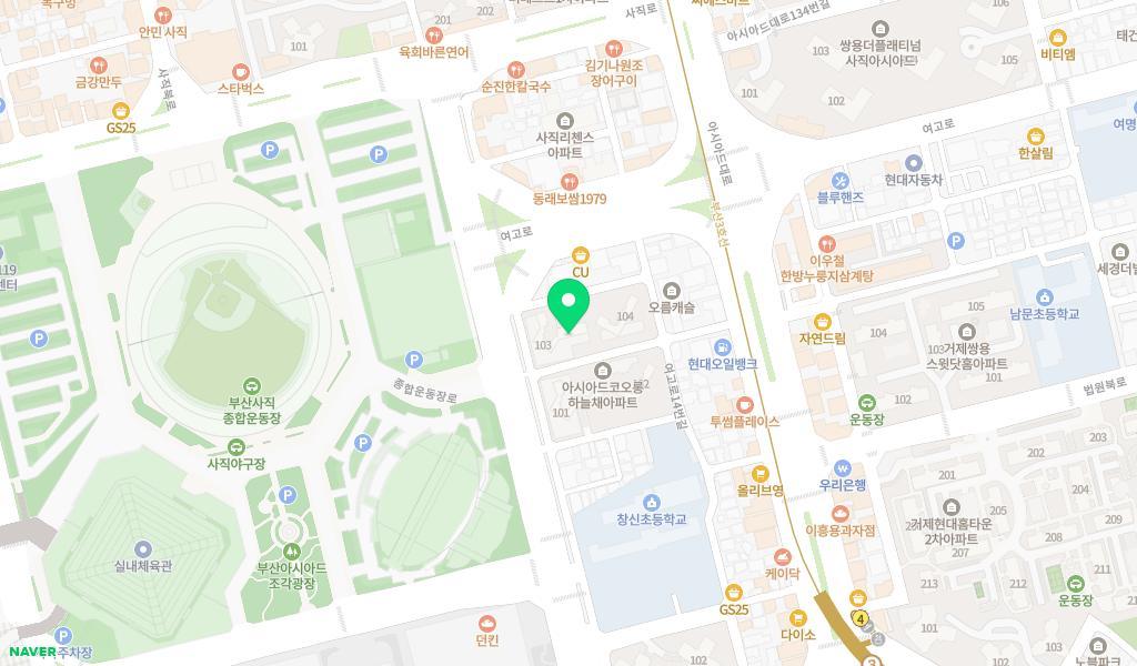 아시아드코오롱하늘채어린이집 위치 지도