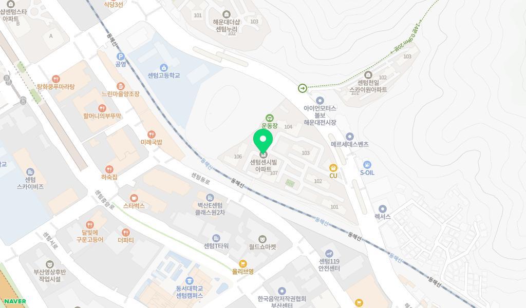 센텀센시빌어린이집 위치 지도