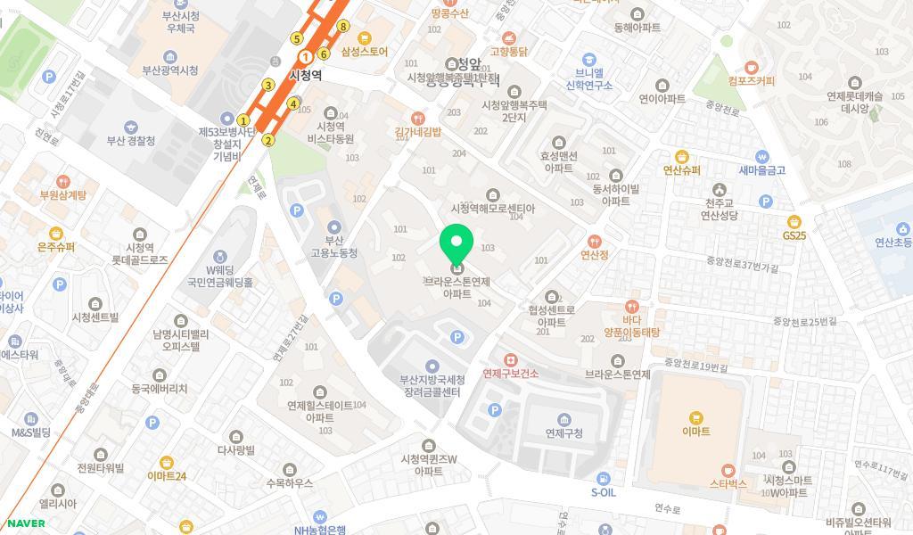 연제구브라운스톤연제어린이집 위치 지도