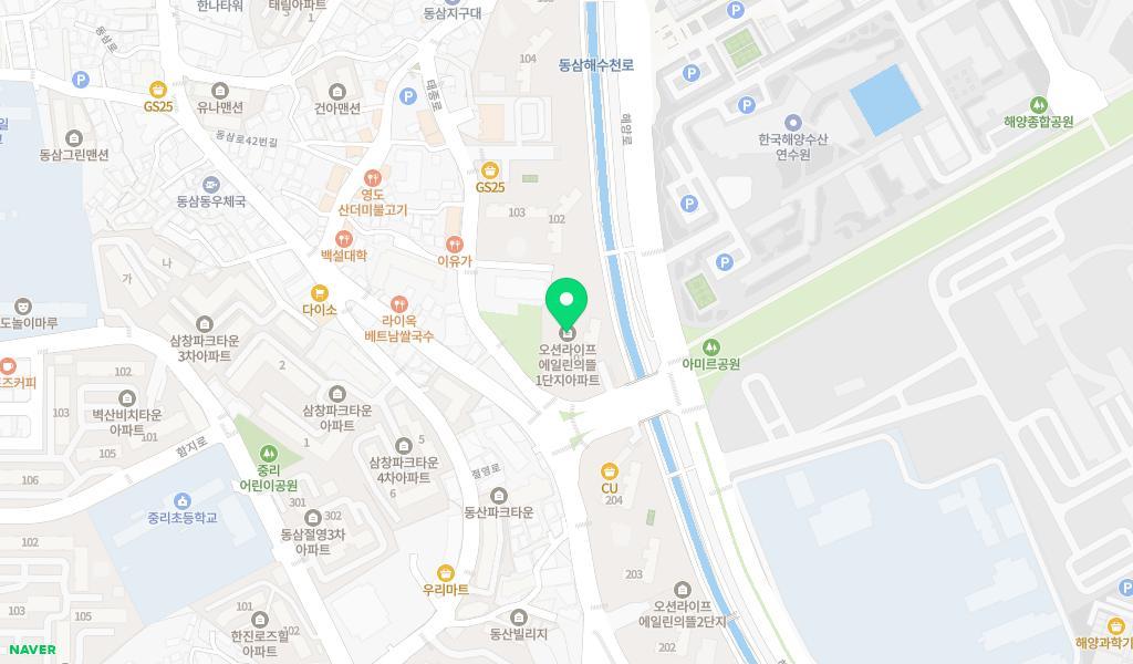 오션라이프에일린의뜰2단지어린이집 위치 지도