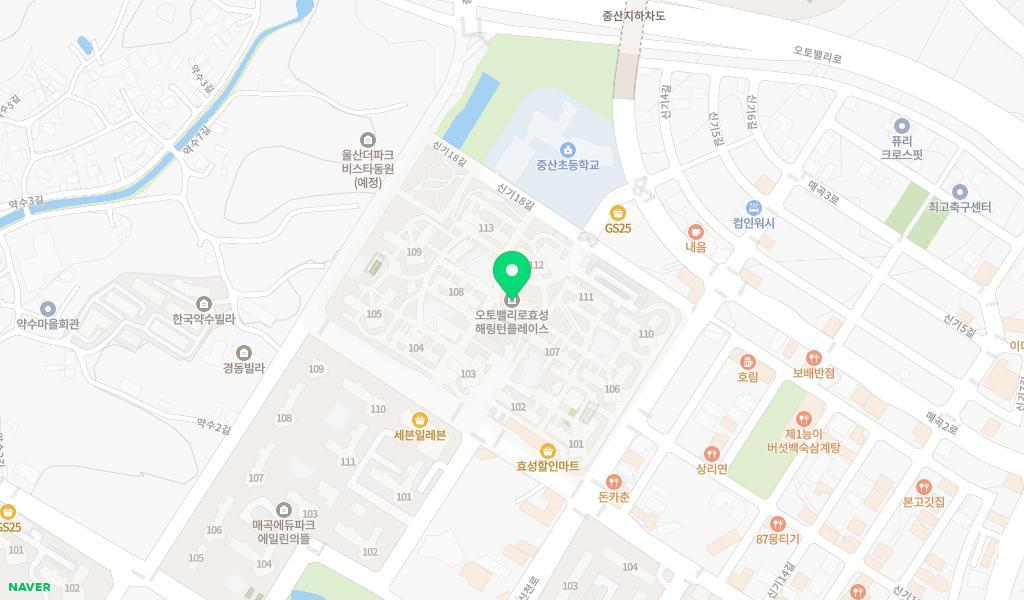 효성늘푸른나무어린이집 위치 지도