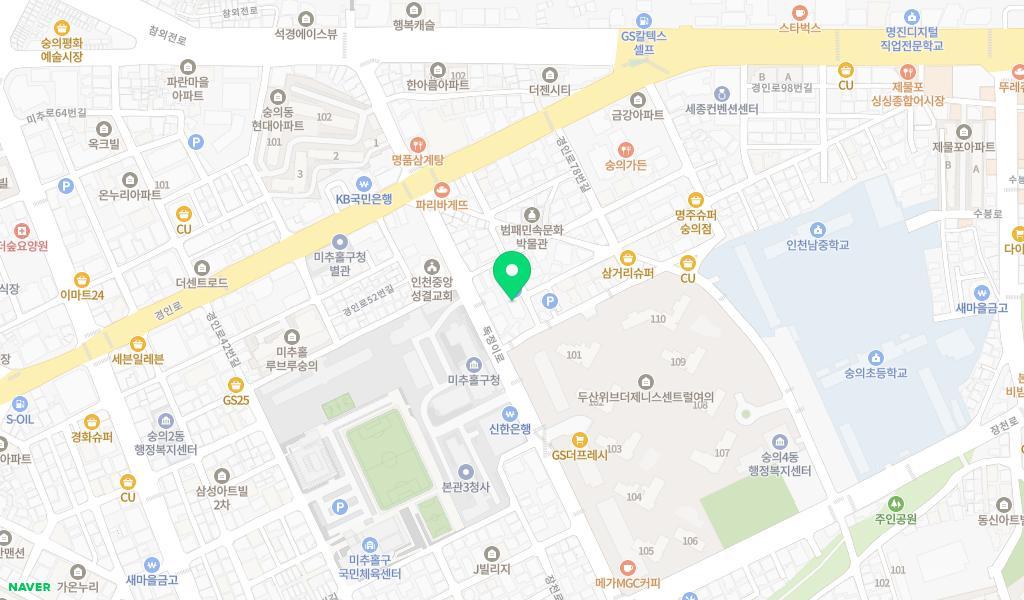 미추홀구청어린이집 위치 지도