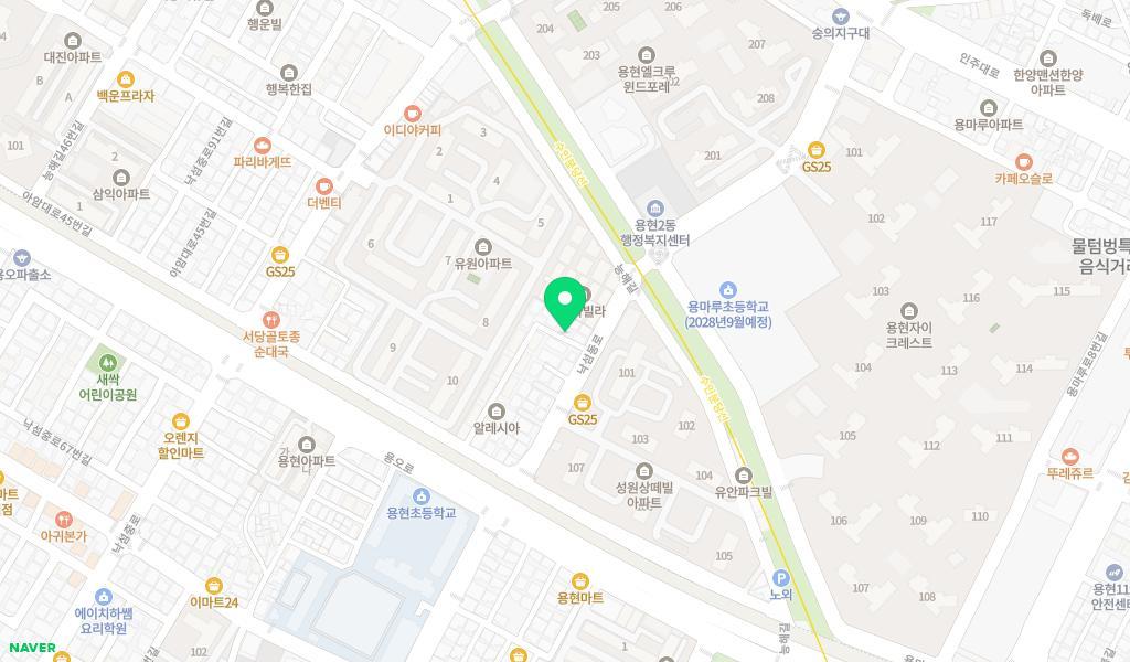 예능어린이집 위치 지도