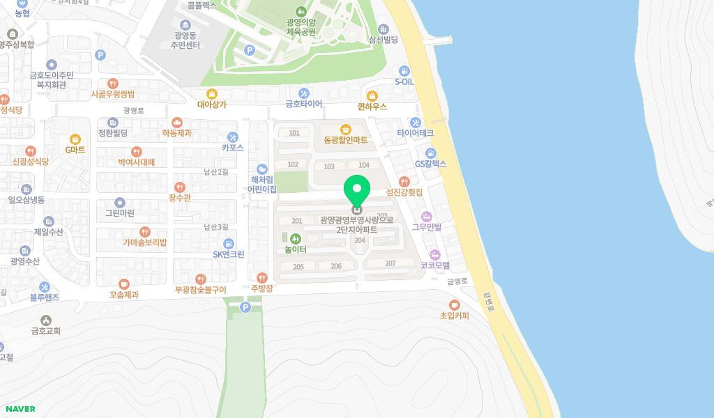 광양광영2차부영사랑으로어린이집 위치 지도