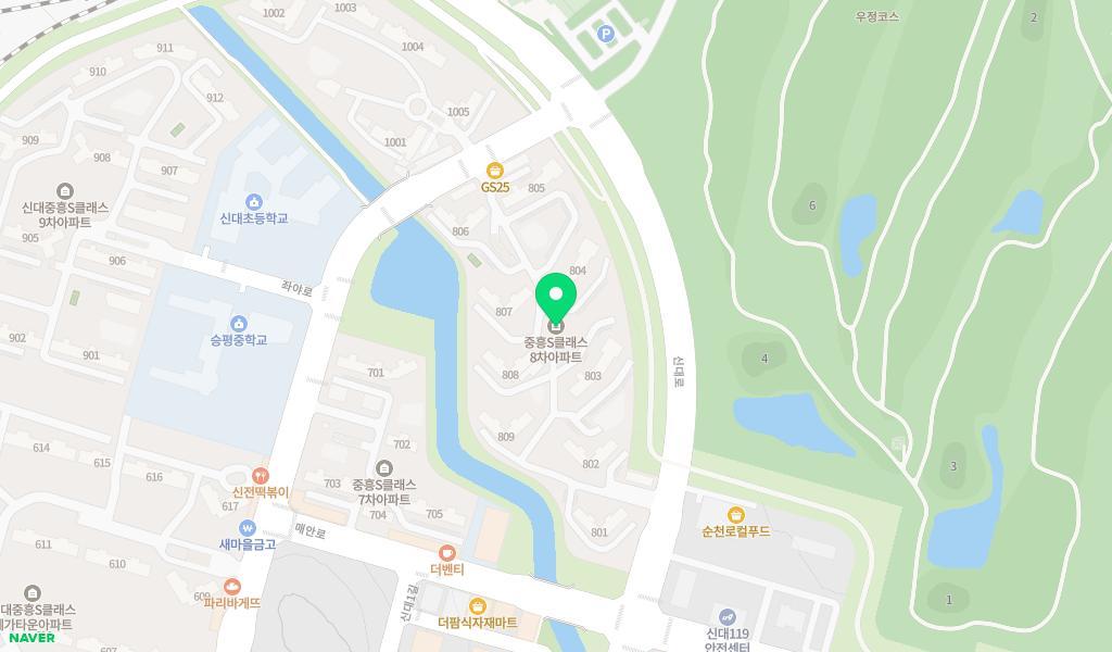 신대중흥8차에코둥이어린이집 위치 지도