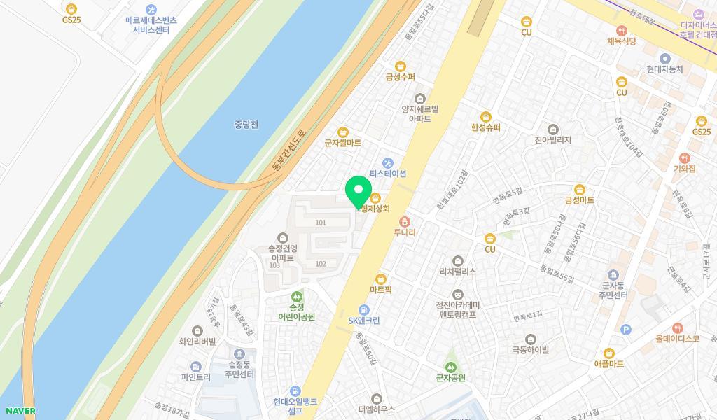 건영아이자람어린이집 위치 지도