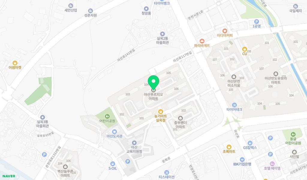 아산푸르지오어린이집 위치 지도