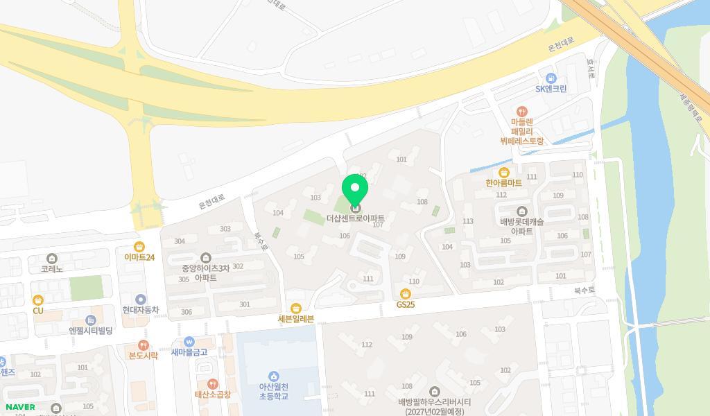 배방더샵센트로어린이집 위치 지도