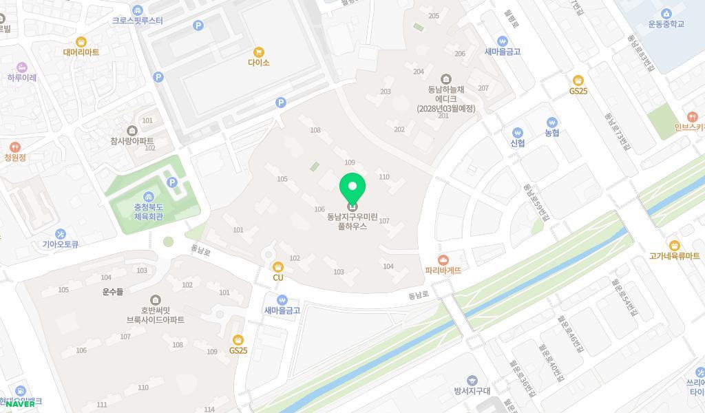 우미린풀하우스어린이집 위치 지도