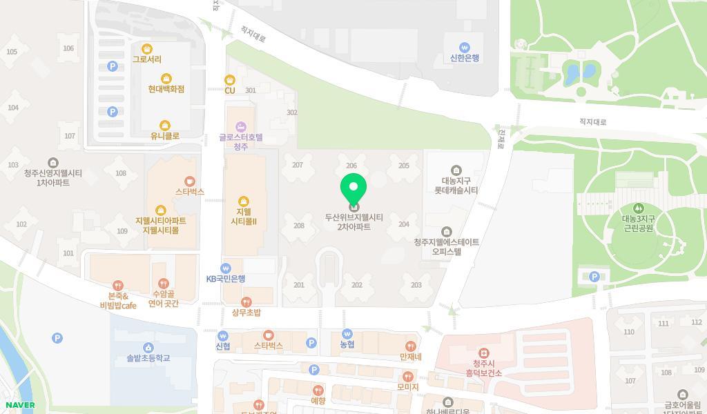 지웰서청주어린이집 위치 지도
