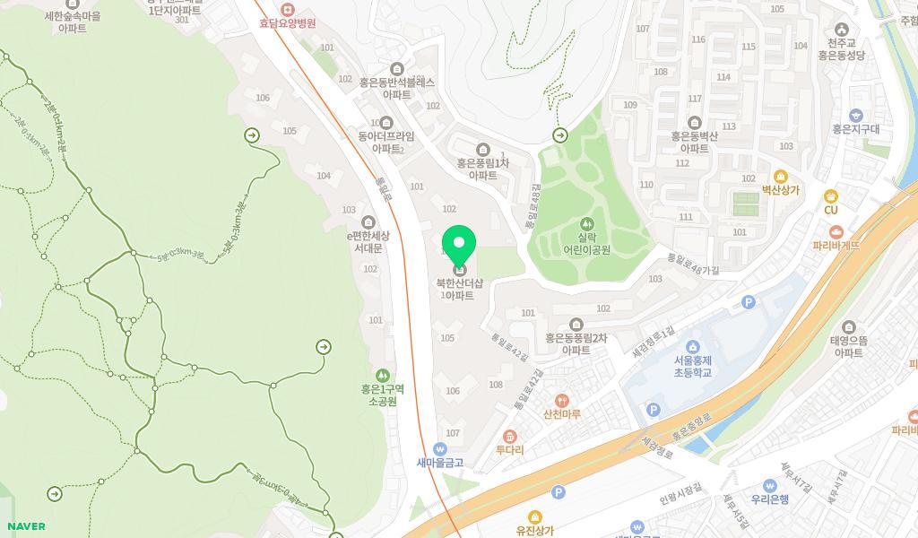 산들어린이집 위치 지도
