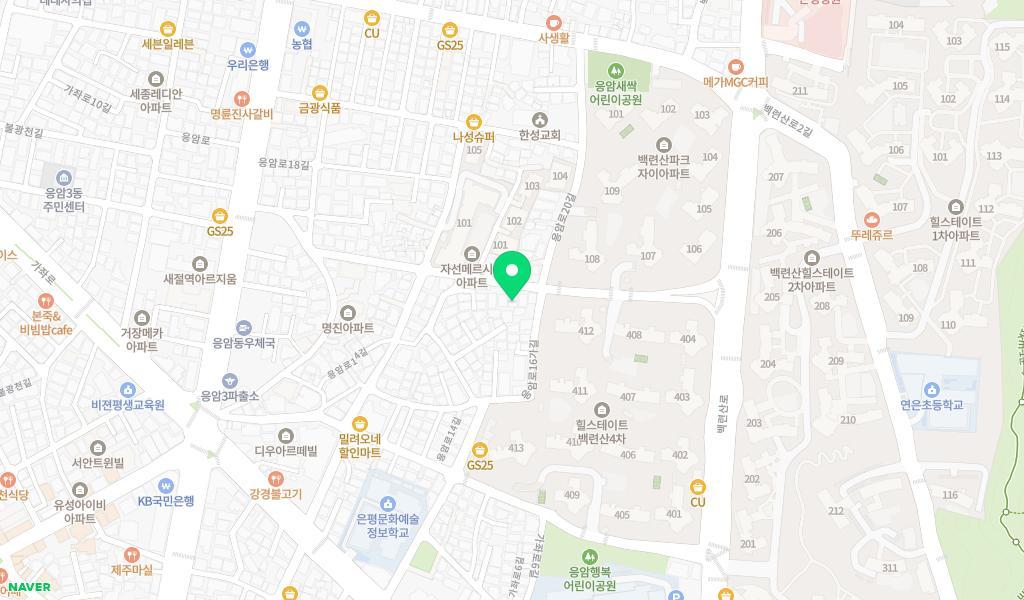 은행나무어린이집 위치 지도