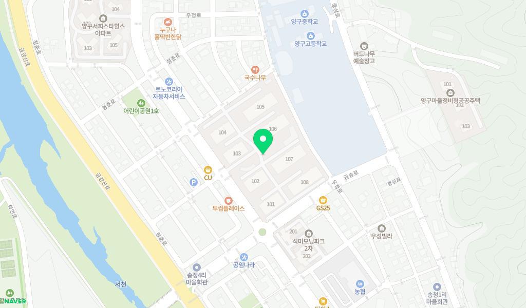 양구푸르니어린이집 위치 지도