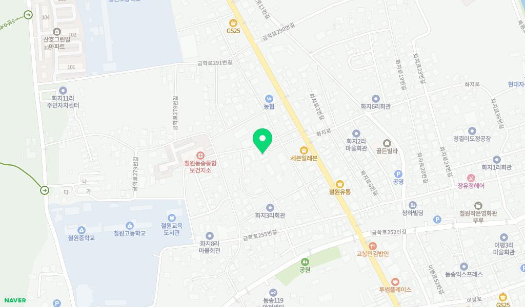 공립철원어린이집 위치 지도