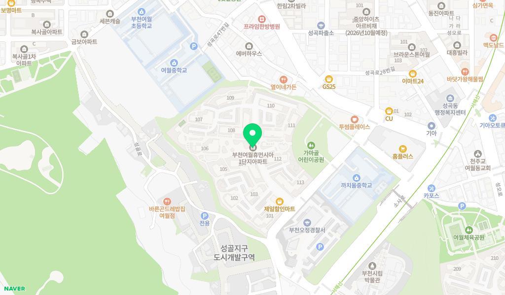 여월주공어린이집 위치 지도