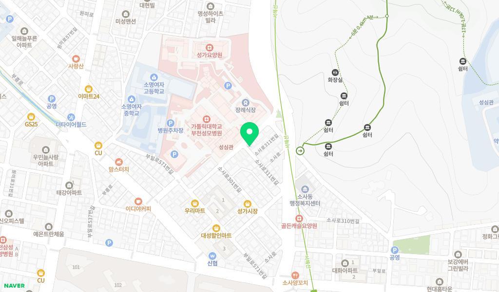 부천성모병원어린이집 위치 지도