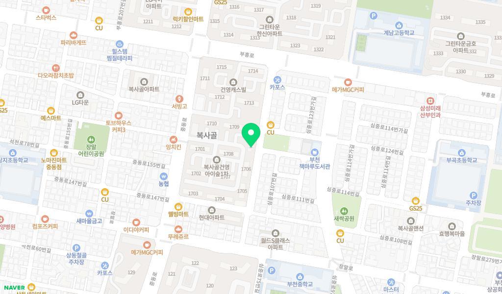 꿈별중동어린이집 위치 지도