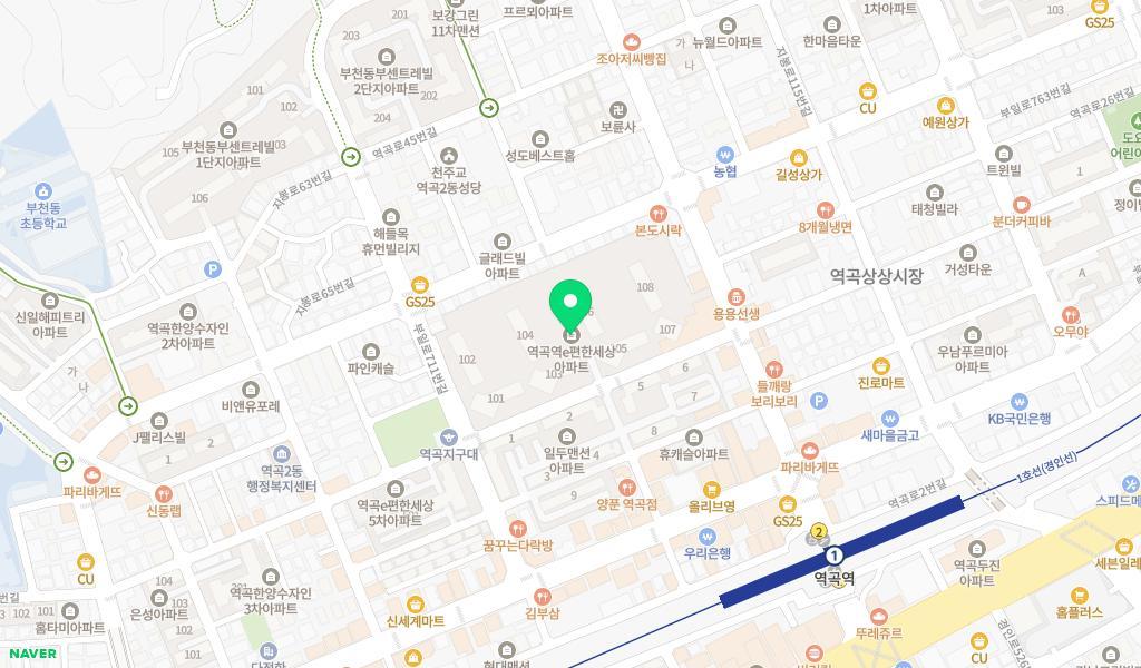 역곡e편한자연어린이집 위치 지도