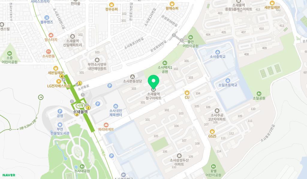 해나라어린이집 위치 지도