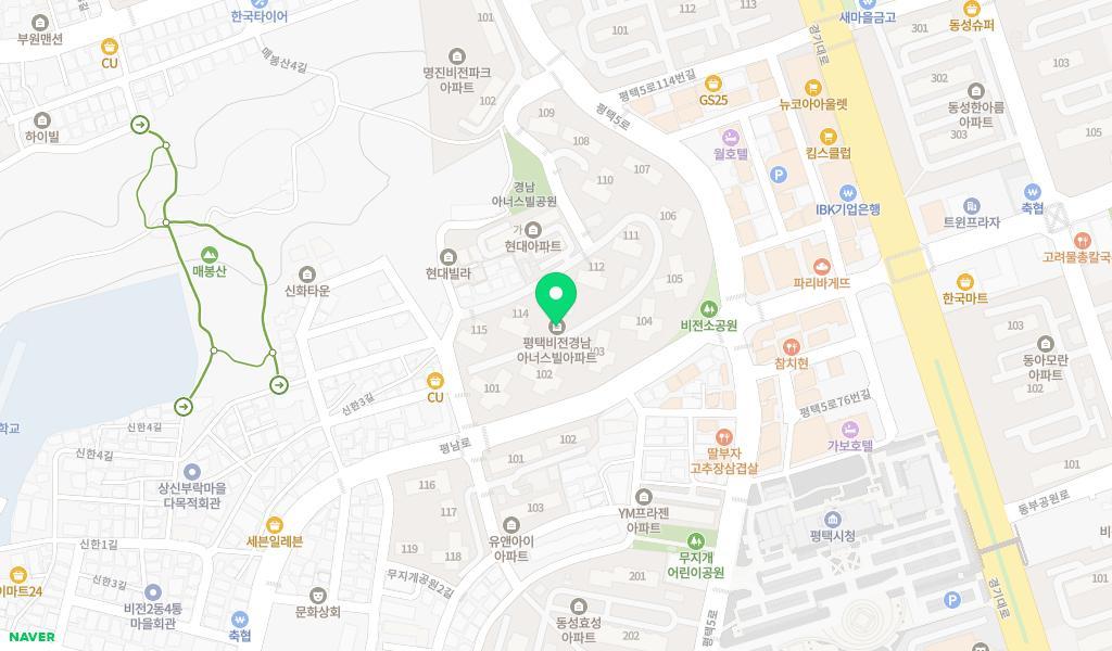 평택아너스어린이집 위치 지도