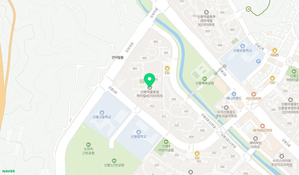 신봉동일어린이집 위치 지도