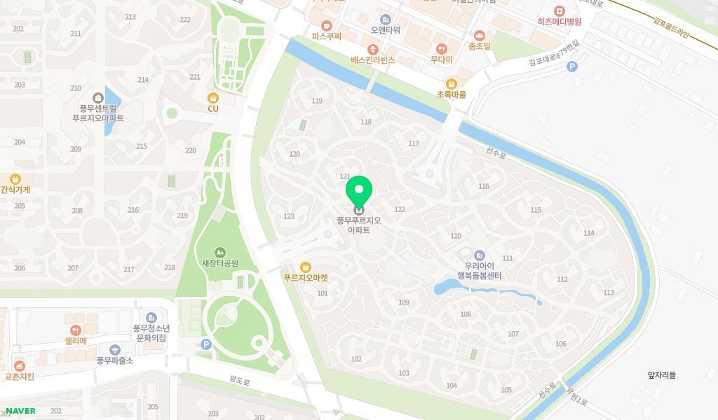 시립풍무푸르지오어린이집 위치 지도