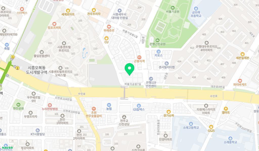 시흥아이사랑어린이집 위치 지도
