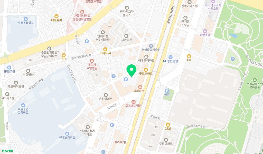 가톨릭대학교성빈센트병원어린이집 위치 지도