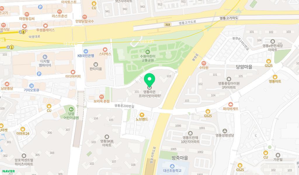 라온키즈어린이집 위치 지도