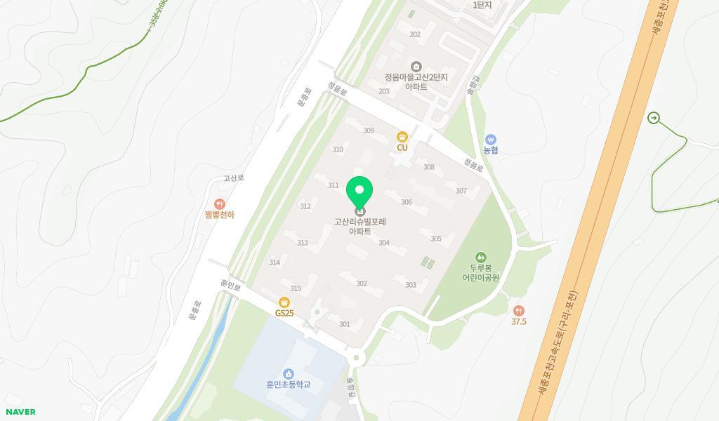 고산토리어린이집 위치 지도