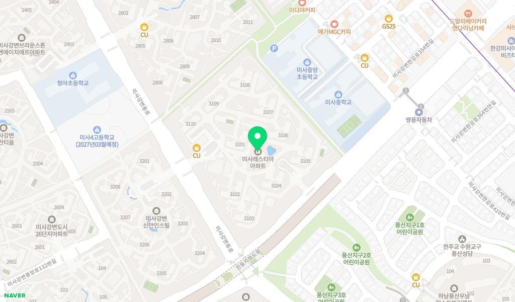 하남미사부영사랑으로어린이집 위치 지도
