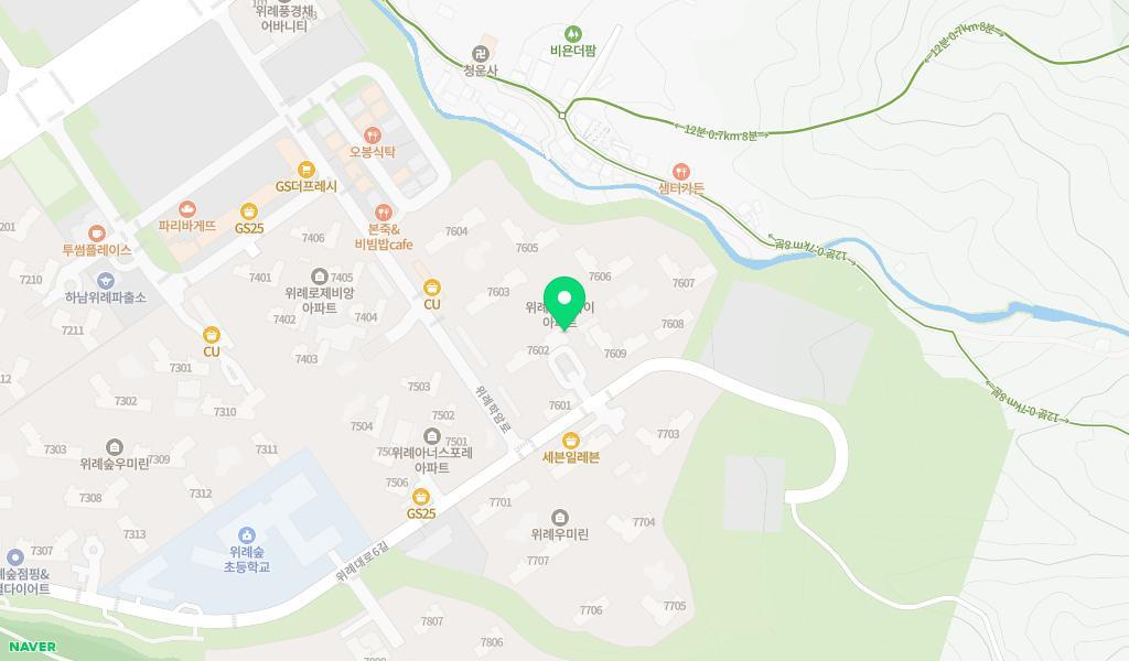시립위례포레자이어린이집 위치 지도