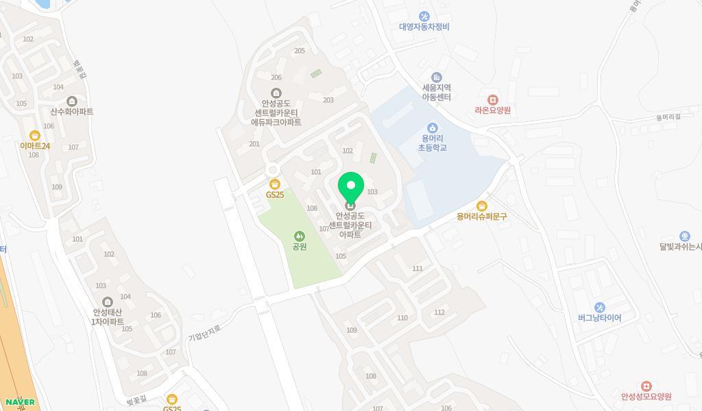 공도센트럴카운티어린이집 위치 지도