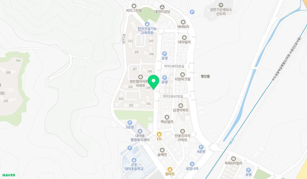 군포시립대야동아이파크어린이집 위치 지도