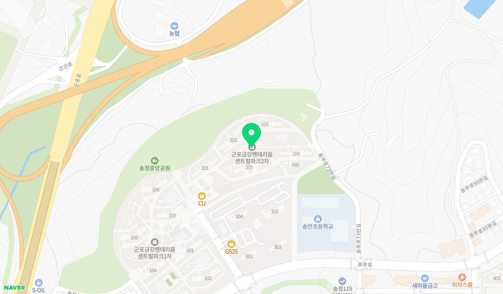 군포시립송안어린이집 위치 지도