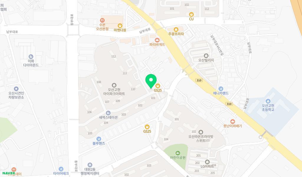 오산사임당어린이집 위치 지도