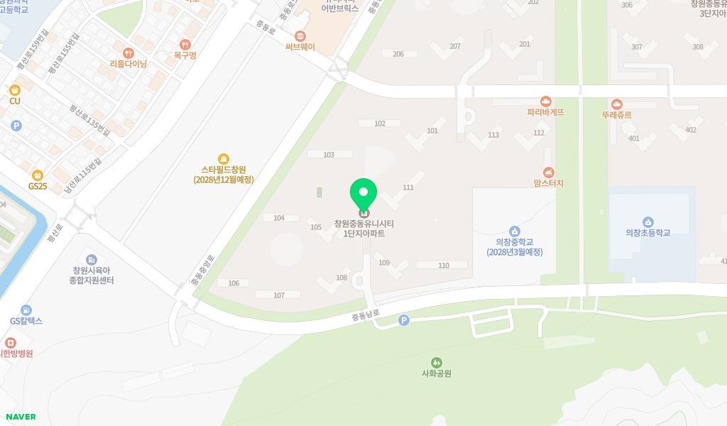 창원시립 유니시티1단지어린이집 위치 지도