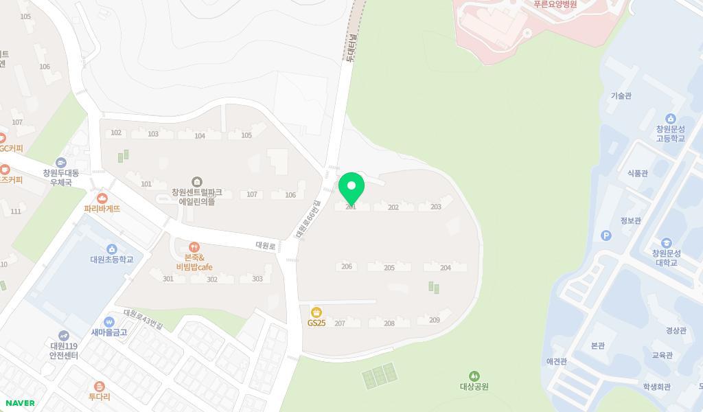 창원시립 에일린의뜰2단지어린이집 위치 지도