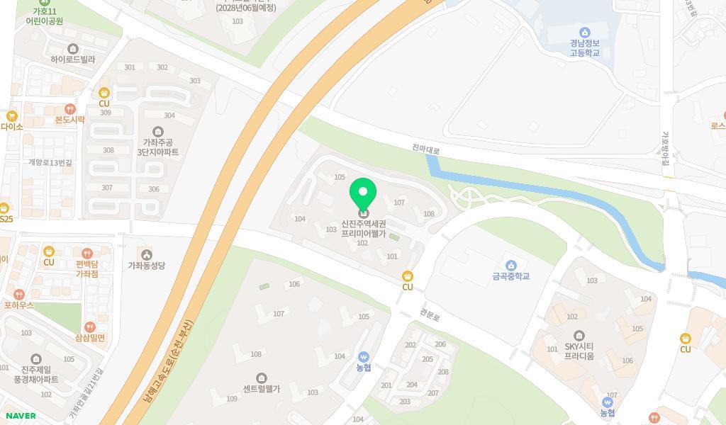 진주프리미어웰가어린이집 위치 지도