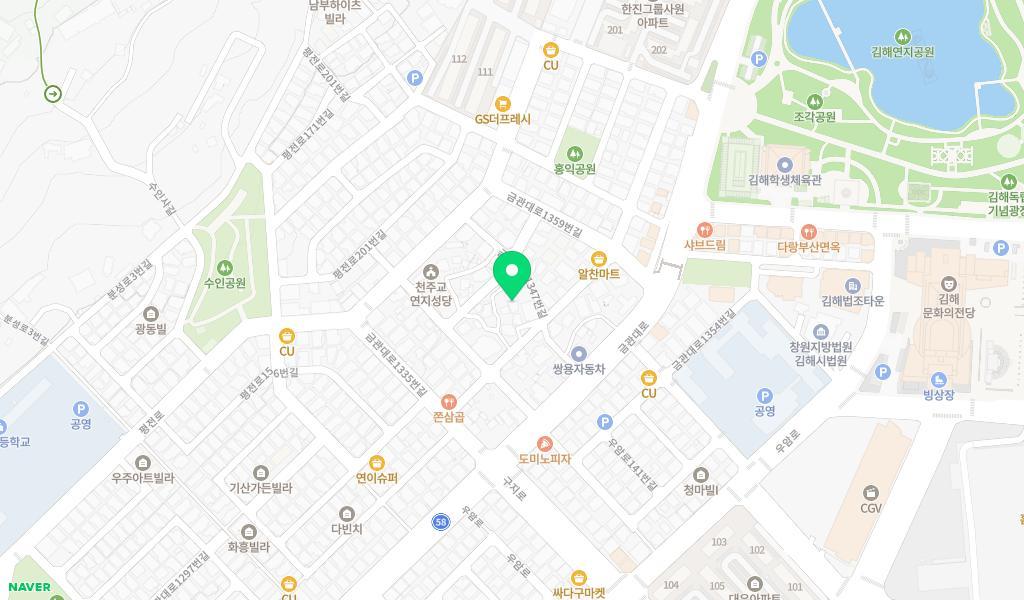 즐거운영재어린이집 위치 지도