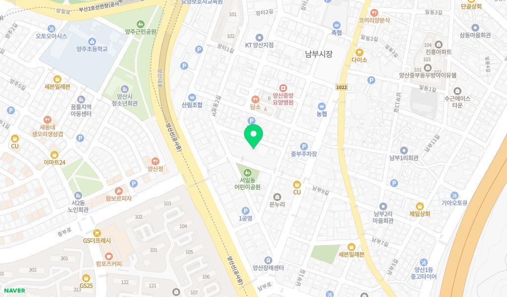 양산어린이집 위치 지도