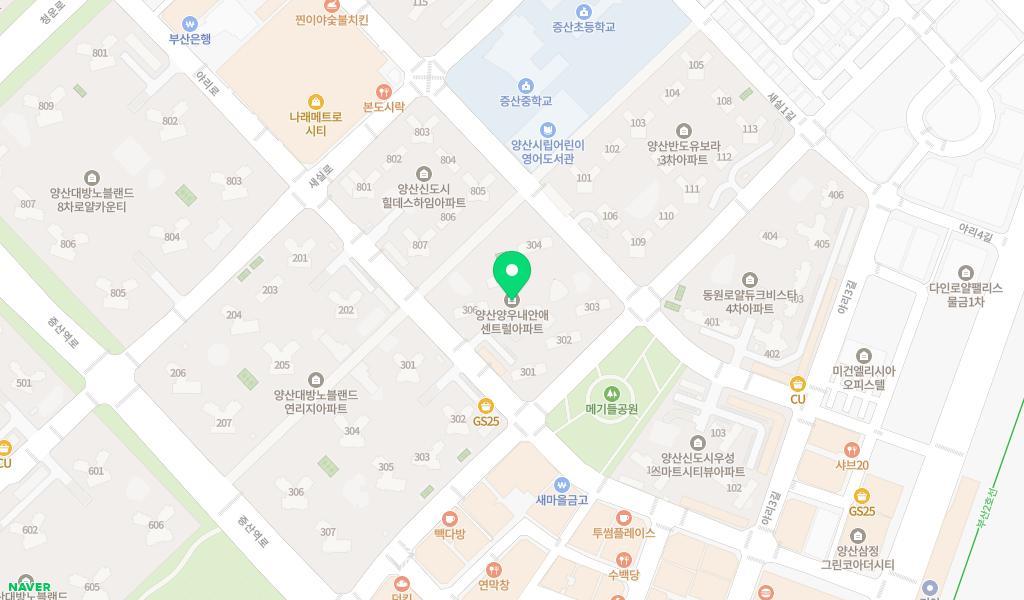 양우숲어린이집 위치 지도