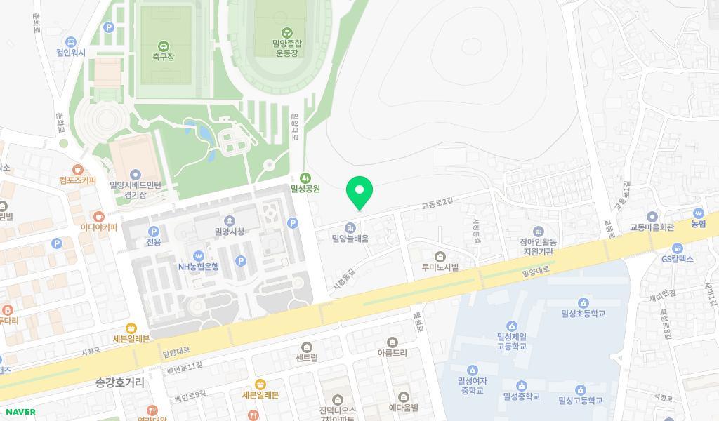 밀양시청반디어린이집 위치 지도