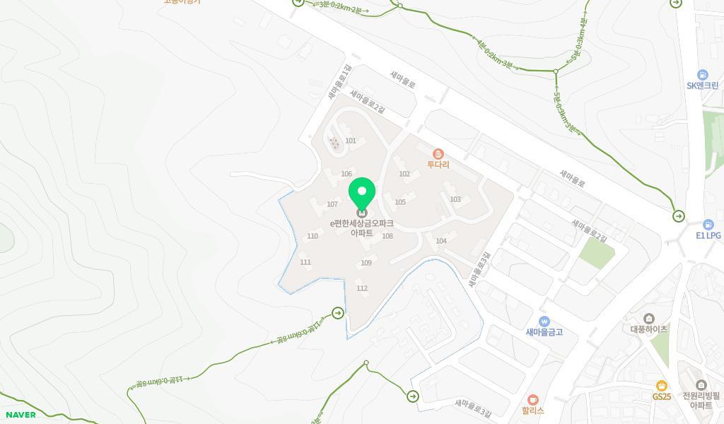 시립금오파크어린이집 위치 지도