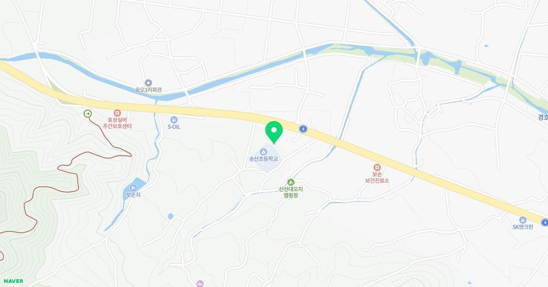 숭산초등학교병설유치원 위치 지도